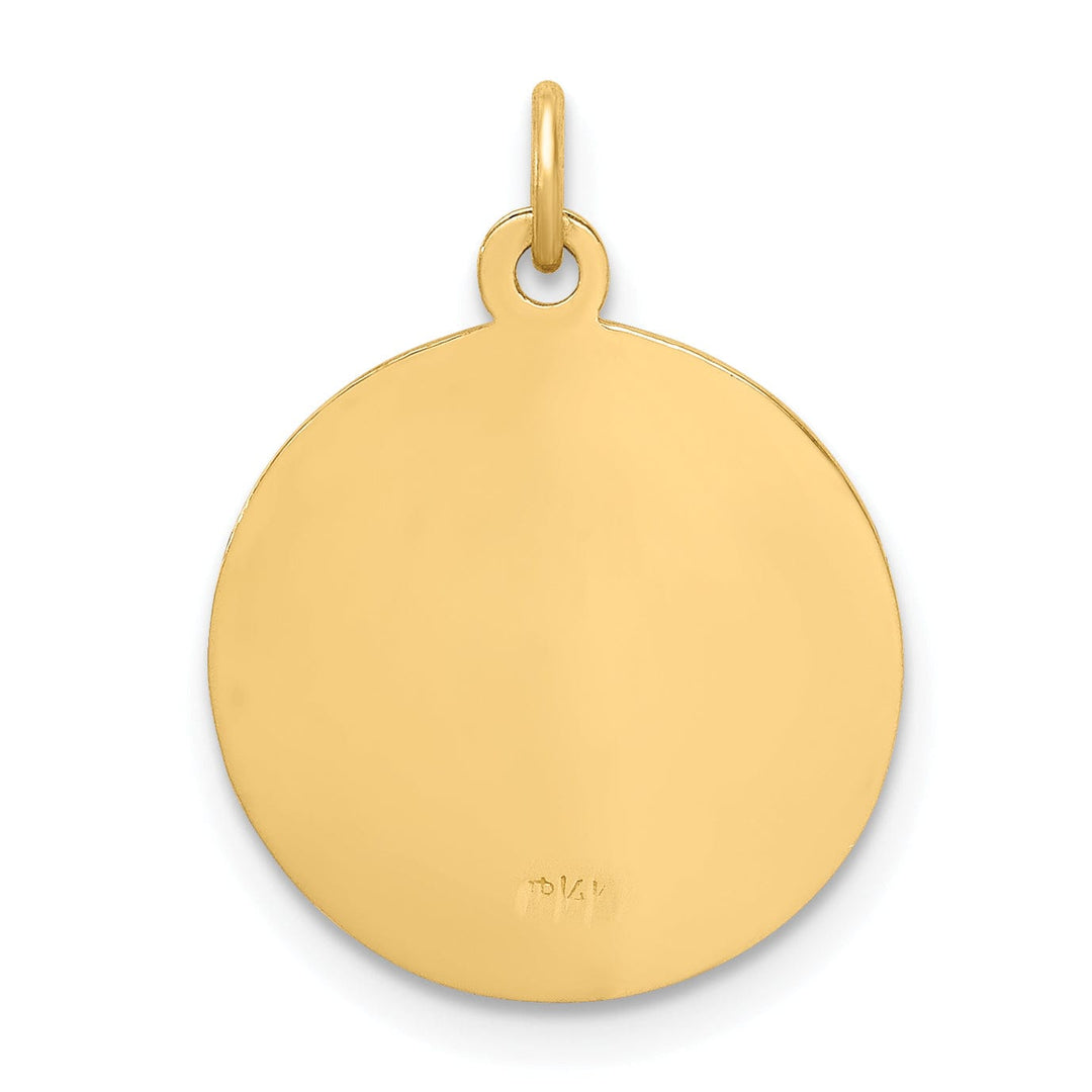 Lovely Rita's Pendants & Charms 14K Yellow Gold Confirmation with Cross Design Round Medal Pendant