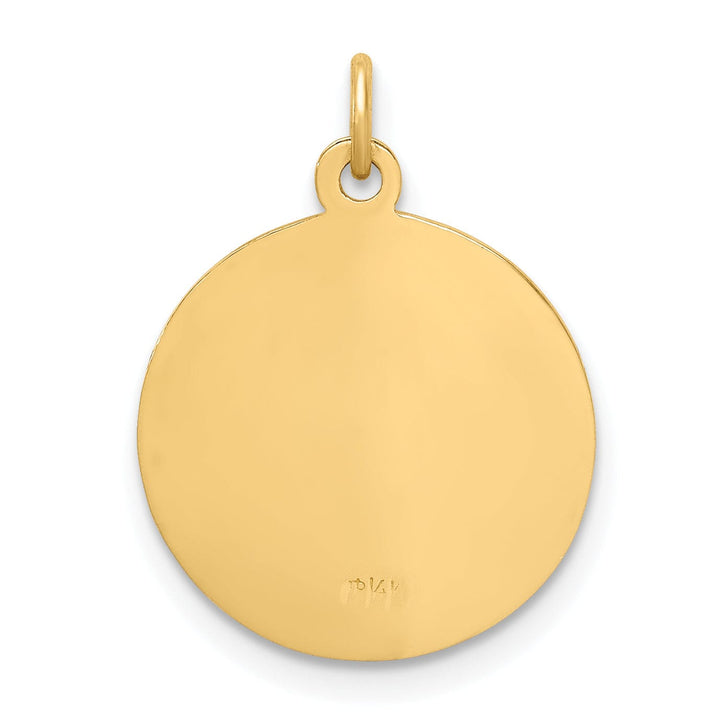 Lovely Rita's Pendants & Charms 14K Yellow Gold Confirmation with Cross Design Round Medal Pendant