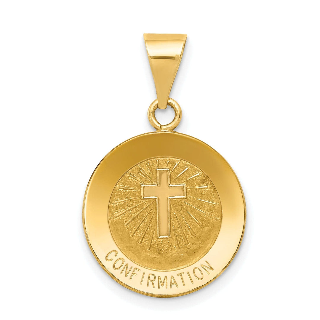 Lovely Rita's Pendants & Charms 14K Yellow Gold Confirmation with Cross Round Disc Medal Pendant