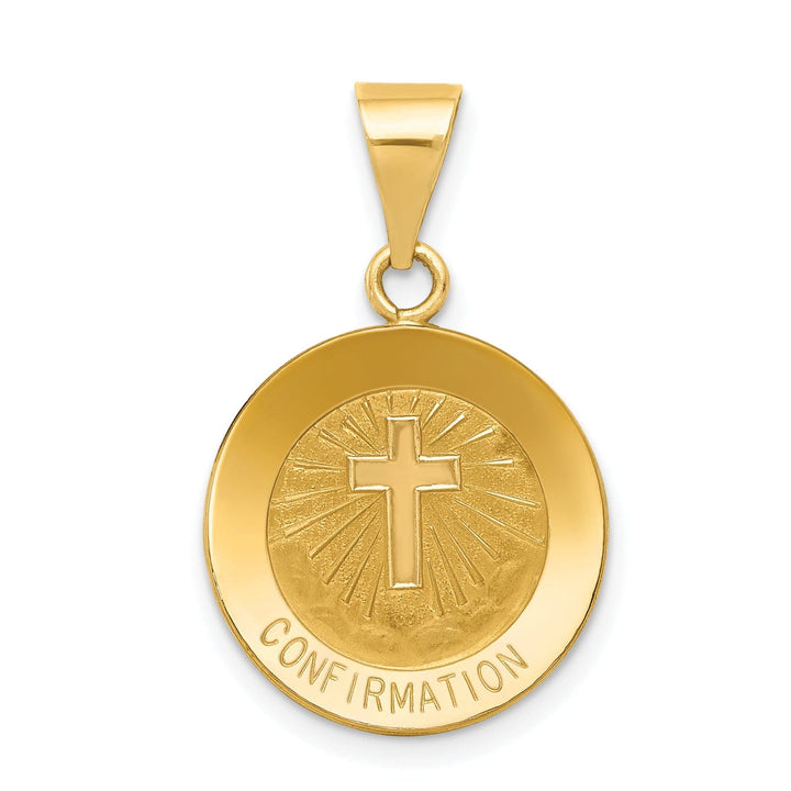 Lovely Rita's Pendants & Charms 14K Yellow Gold Confirmation with Cross Round Disc Medal Pendant