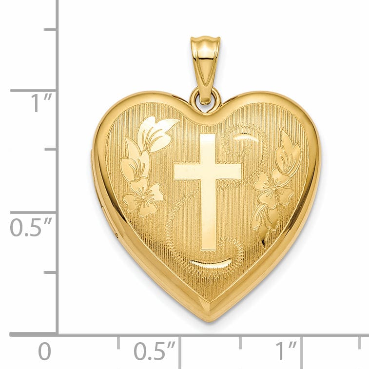 Lovely Rita's Pendants & Charms 14k Yellow Gold Cross Ash Holder Heart Locket