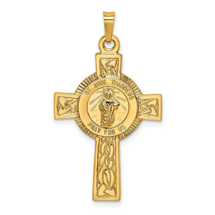 Lovely Rita's Pendants & Charms 14k Yellow Gold Cross Saint Jude Medal Pendant