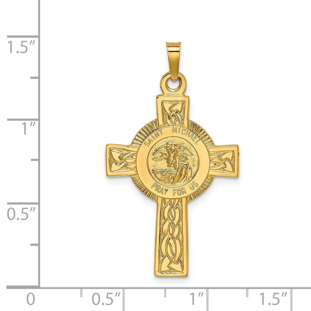 Lovely Rita's Pendants & Charms 14k Yellow Gold Cross Saint Michael Medal