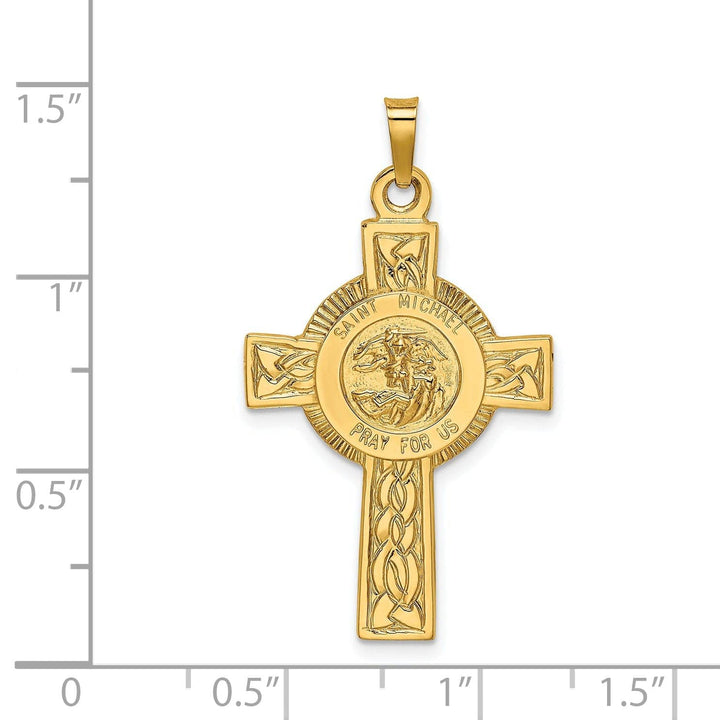 Lovely Rita's Pendants & Charms 14k Yellow Gold Cross Saint Michael Medal