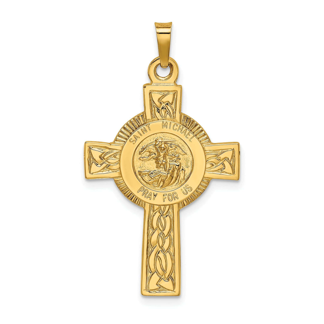 Lovely Rita's Pendants & Charms 14k Yellow Gold Cross Saint Michael Medal