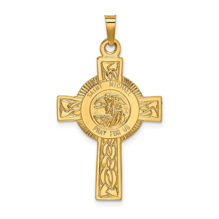 Lovely Rita's Pendants & Charms 14k Yellow Gold Cross Saint Michael Medal
