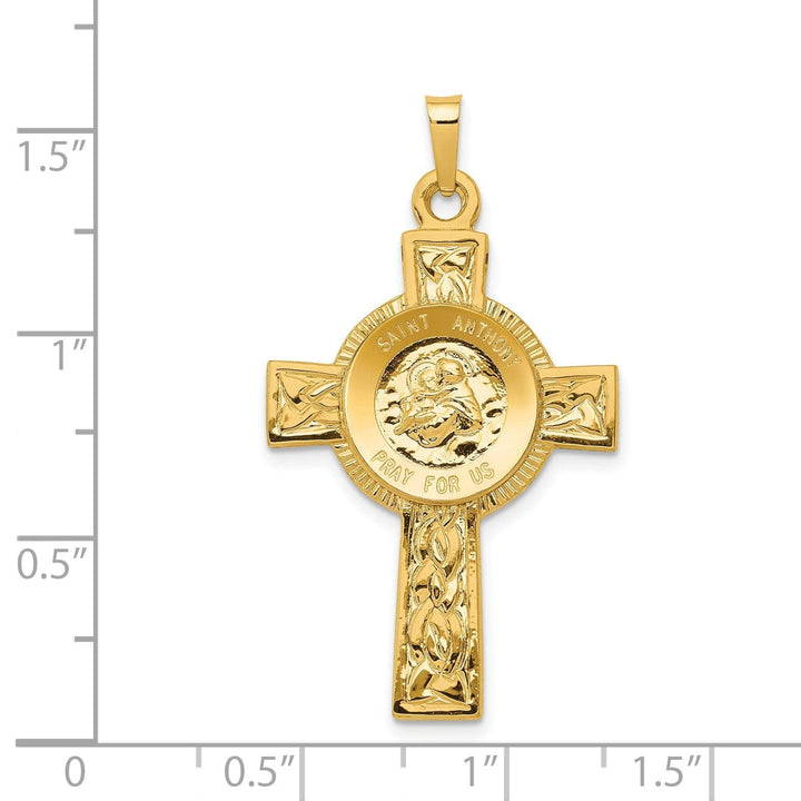Lovely Rita's Pendants & Charms 14k Yellow Gold Cross St Anthony Medal Pendant