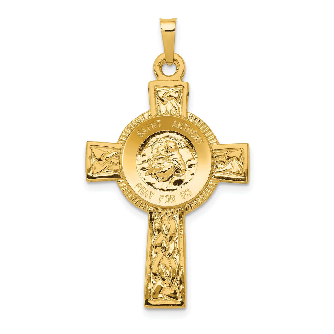 Lovely Rita's Pendants & Charms 14k Yellow Gold Cross St Anthony Medal Pendant