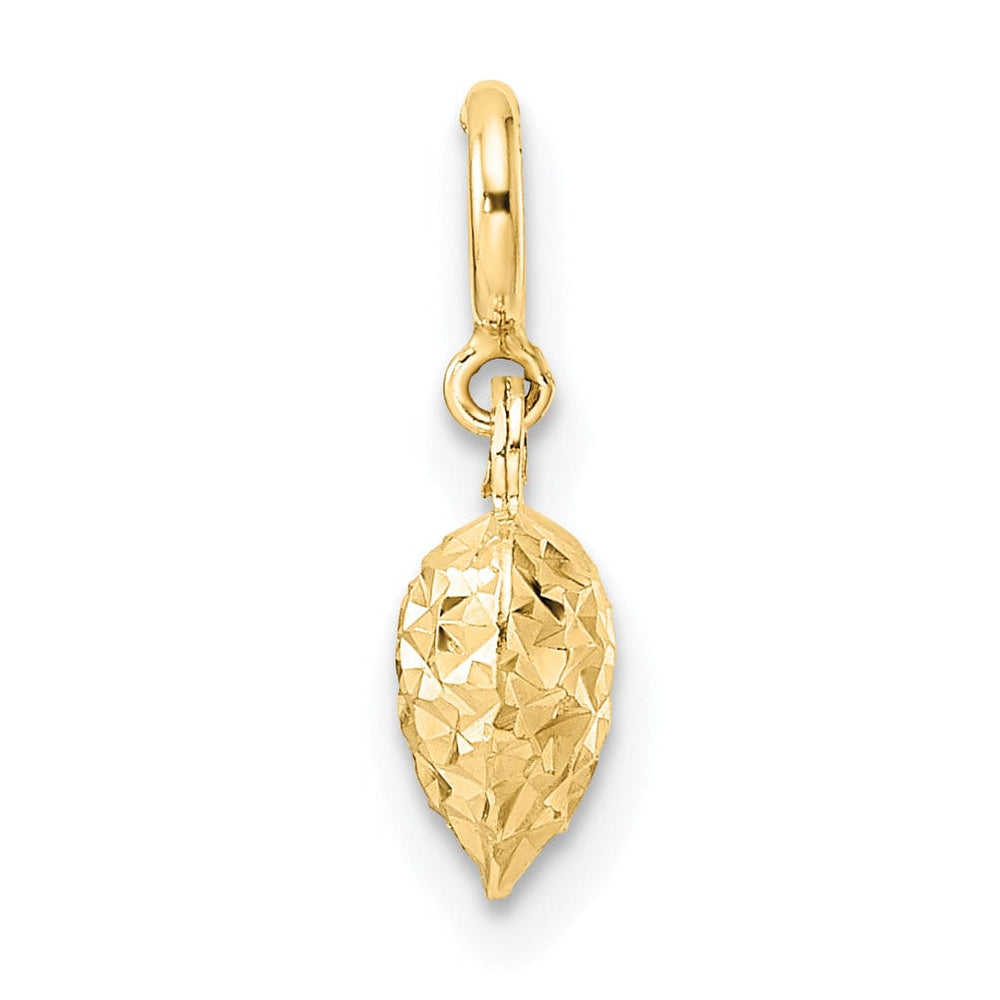 Lovely Rita's Pendants & Charms 14K Yellow Gold D.C Finish 3-D Heart Design Charm Pendant