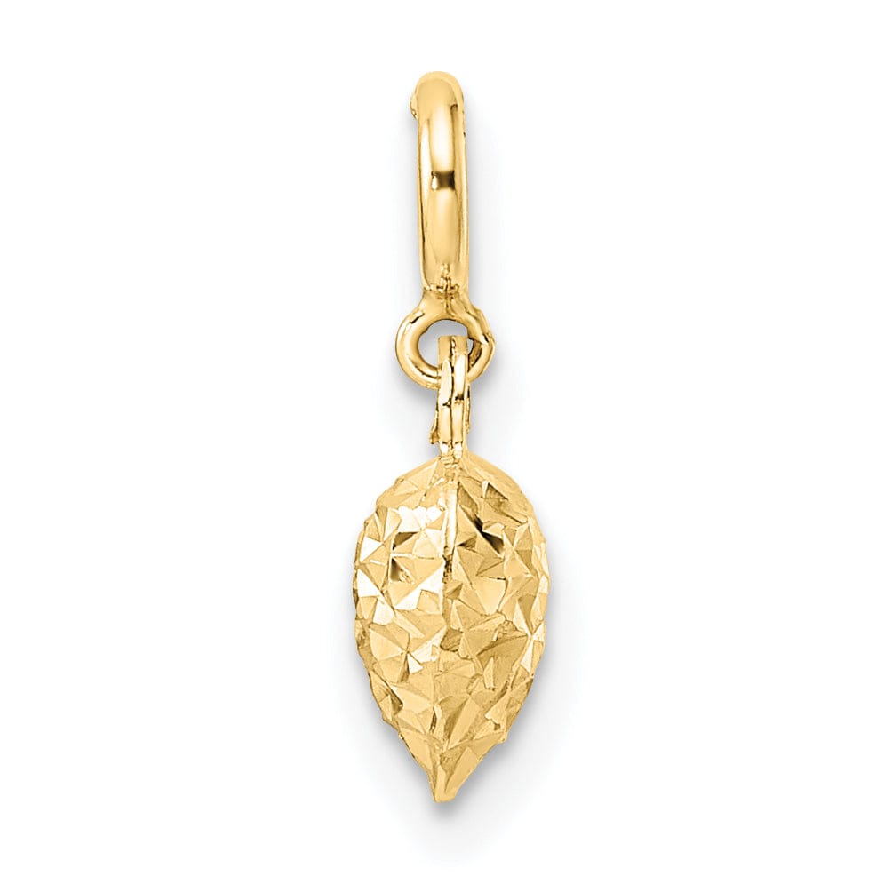 Lovely Rita's Pendants & Charms 14K Yellow Gold D.C Finish 3-D Heart Design Charm Pendant