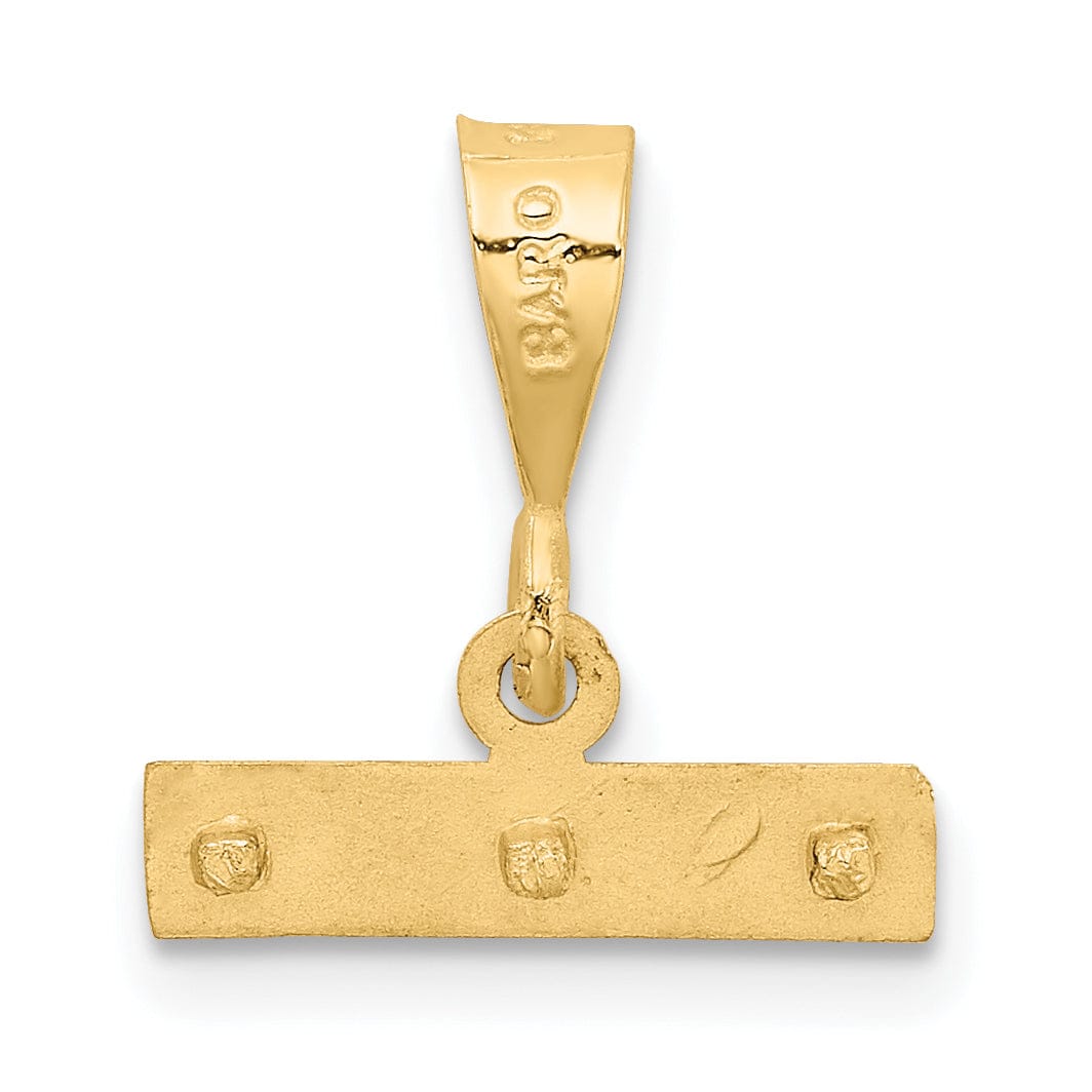 Lovely Rita's Pendants & Charms 14k Yellow Gold D.C Finished Medium Size Top Bar Pendant
