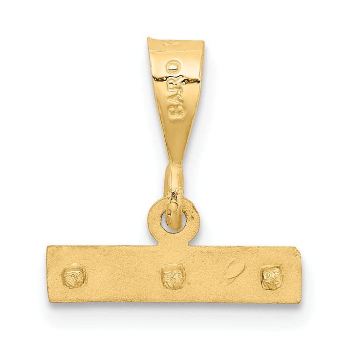 Lovely Rita's Pendants & Charms 14k Yellow Gold D.C Finished Medium Size Top Bar Pendant
