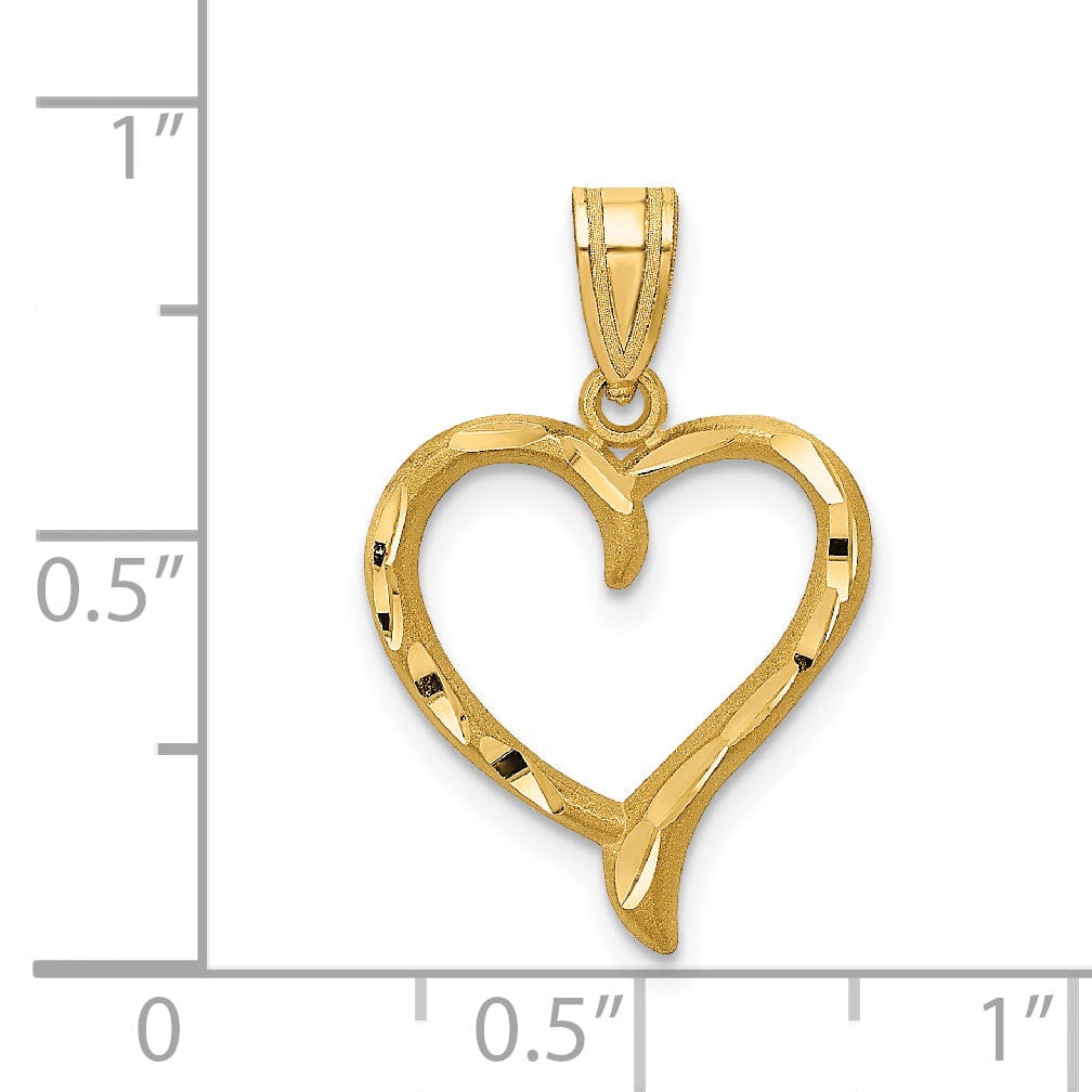 Lovely Rita's Pendants & Charms 14k Yellow Gold D.C Heart Design Charm Pendant