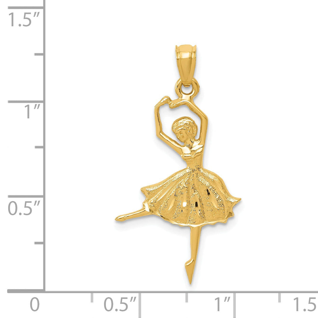 Lovely Rita's Pendants & Charms 14k Yellow Gold Dancing Ballerina Charm Pendant