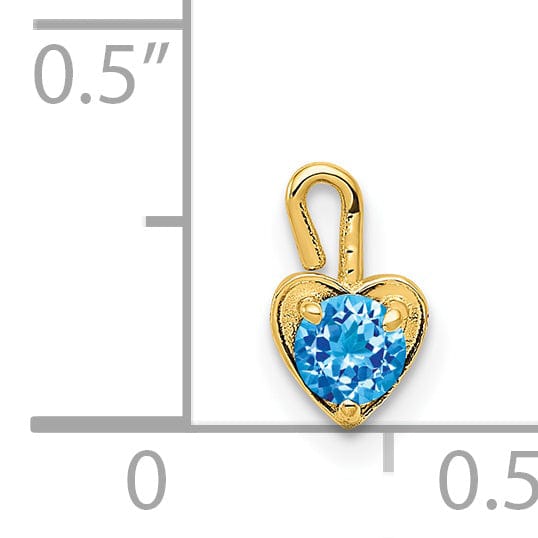 Lovely Rita's Pendants & Charms 14k Yellow Gold December Birthstone Heart Charm