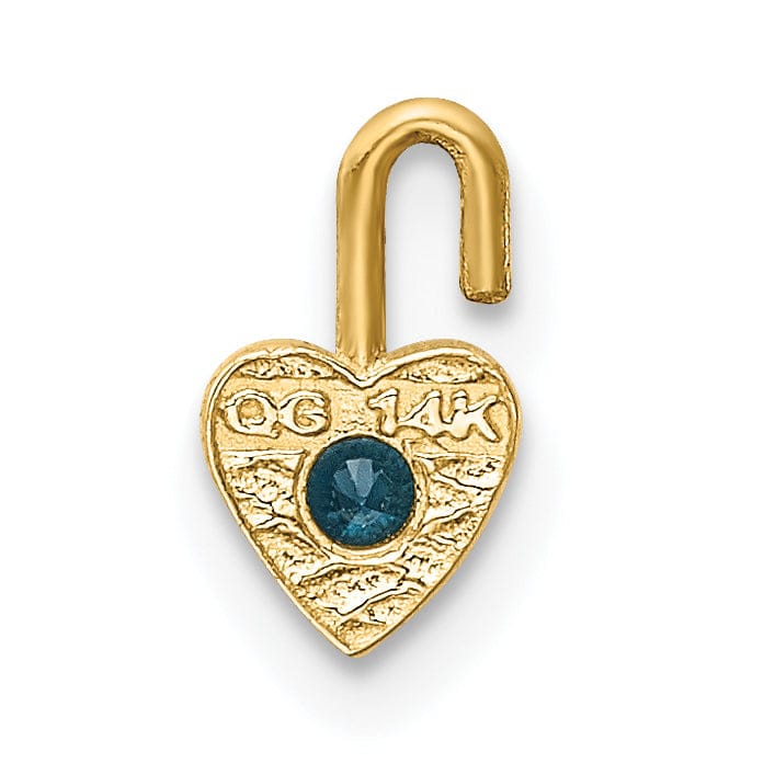Lovely Rita's Pendants & Charms 14k Yellow Gold December Birthstone Heart Charm