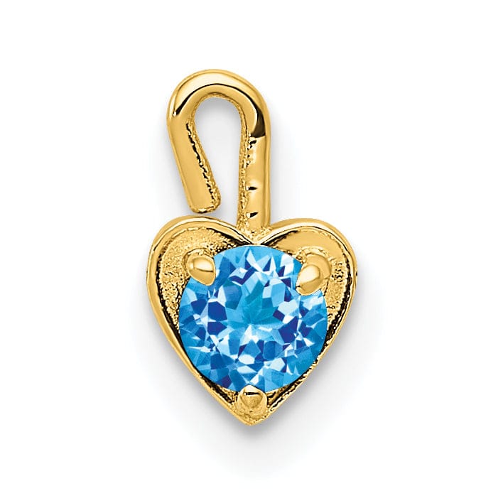 Lovely Rita's Pendants & Charms 14k Yellow Gold December Birthstone Heart Charm