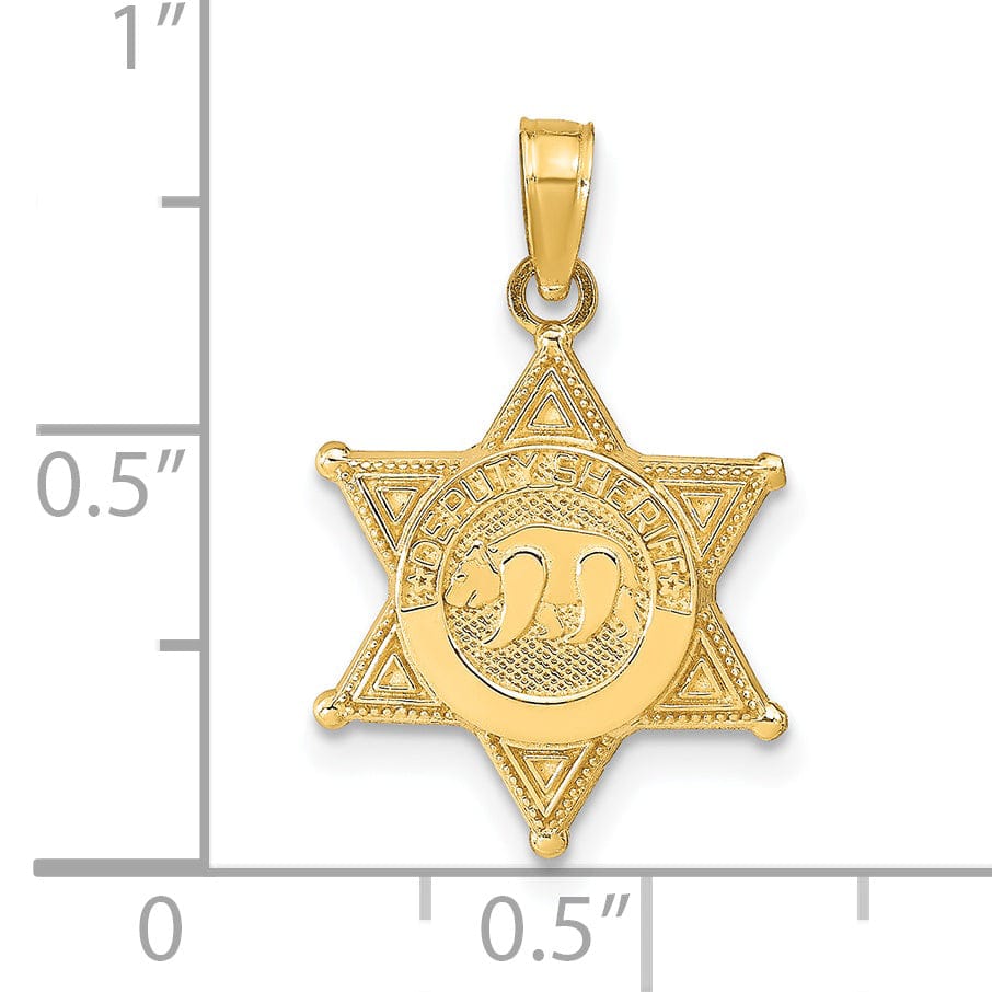 Lovely Rita's Pendants & Charms 14k Yellow Gold Deputy Sheriff Badge Pendant