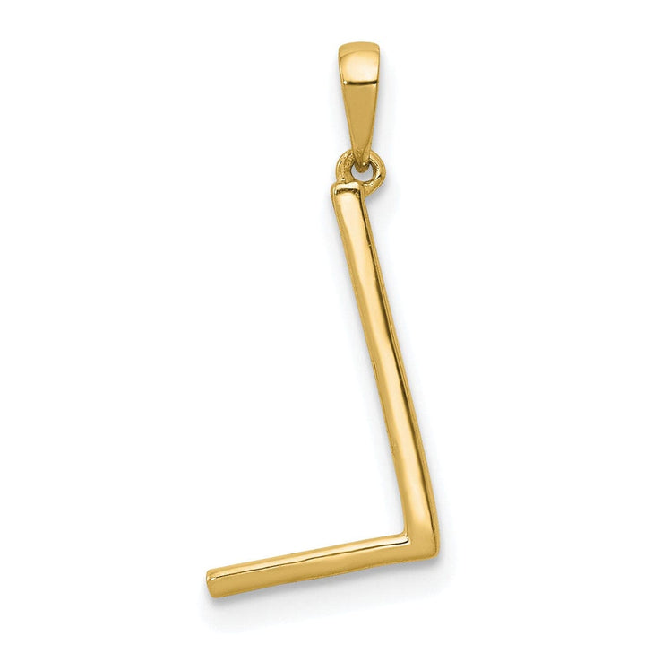 Lovely Rita's Pendants & Charms 14K Yellow Gold Diamond 0.054-CT Block Letter L Initial Charm Pendant