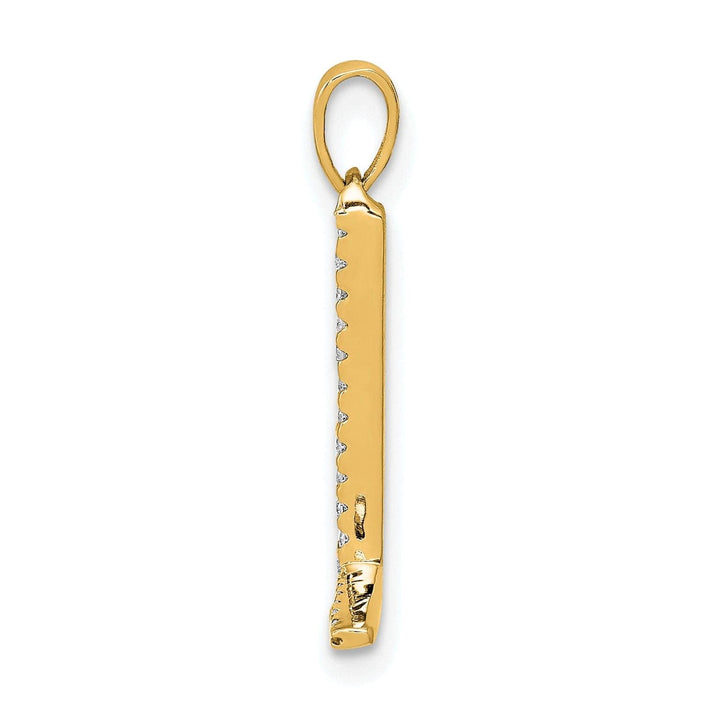 Lovely Rita's Pendants & Charms 14K Yellow Gold Diamond 0.054-CT Block Letter L Initial Charm Pendant