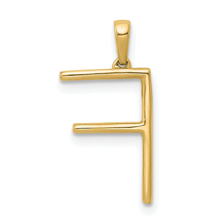 Lovely Rita's Pendants & Charms 14K Yellow Gold Diamond 0.075-CT Block Letter F Initial Charm Pendant