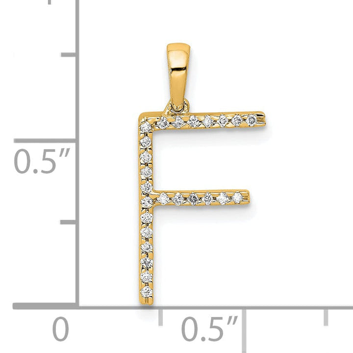 Lovely Rita's Pendants & Charms 14K Yellow Gold Diamond 0.075-CT Block Letter F Initial Charm Pendant