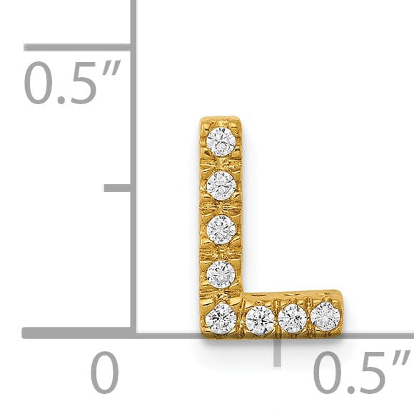 Lovely Rita's Pendants & Charms 14K Yellow Gold Diamond 0.08-CT Letter L Initial Charm Pendant