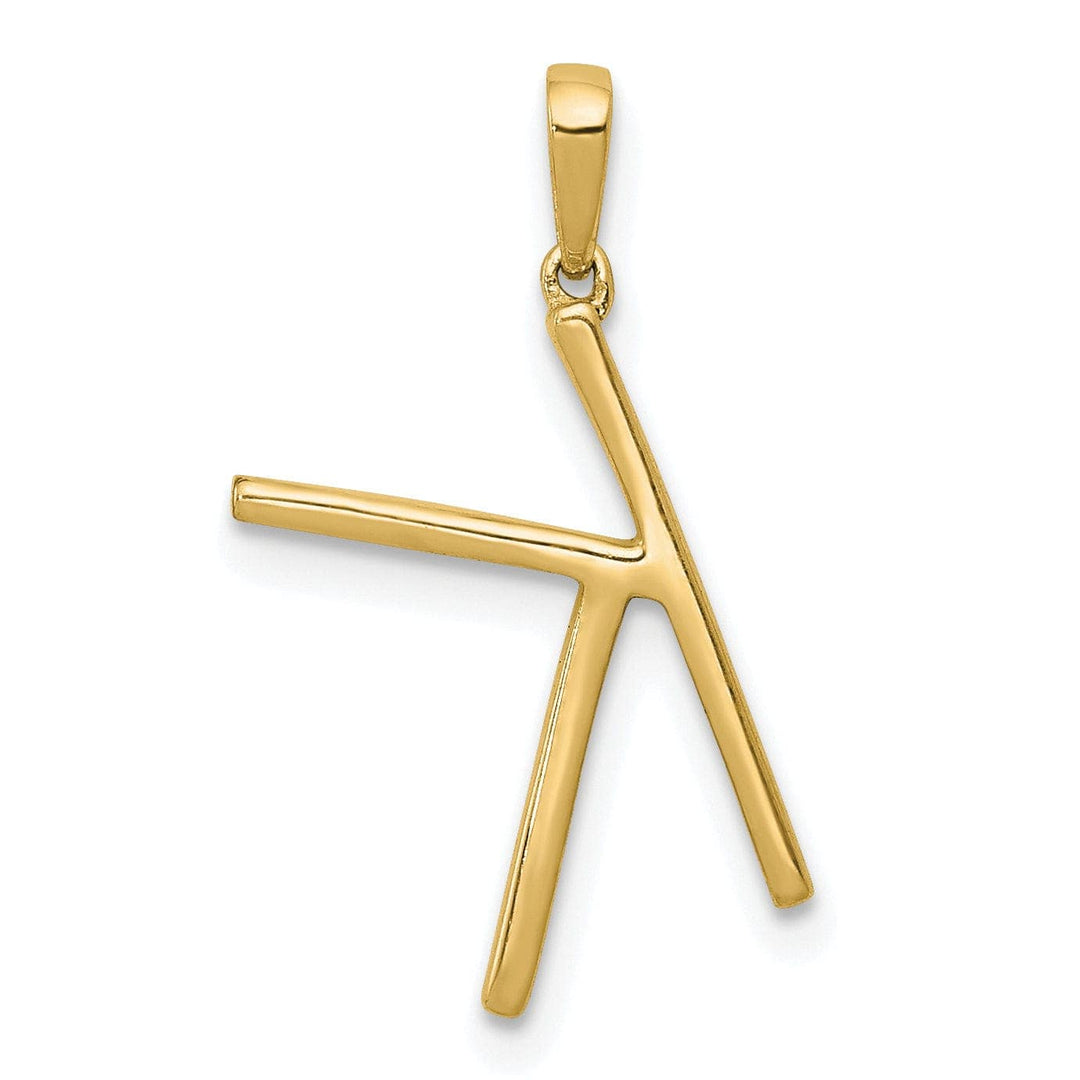 Lovely Rita's Pendants & Charms 14K Yellow Gold Diamond 0.084-CT Block Letter K Initial Charm Pendant