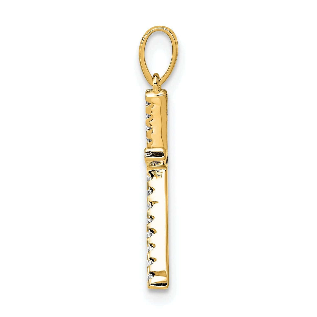 Lovely Rita's Pendants & Charms 14K Yellow Gold Diamond 0.084-CT Block Letter K Initial Charm Pendant