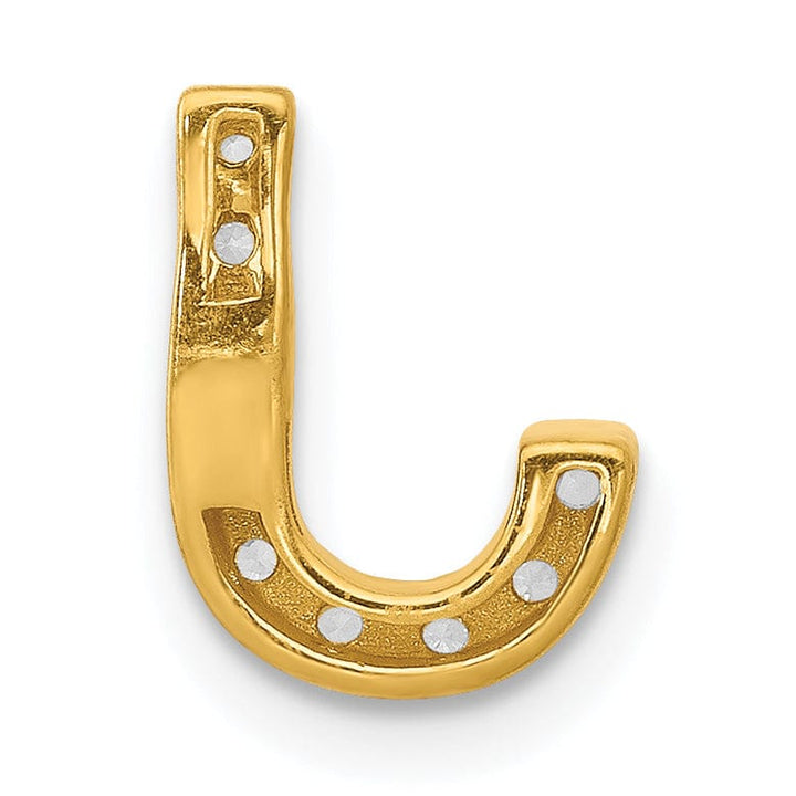 Lovely Rita's Pendants & Charms 14K Yellow Gold Diamond 0.09-CT Letter J Initial Charm Pendant