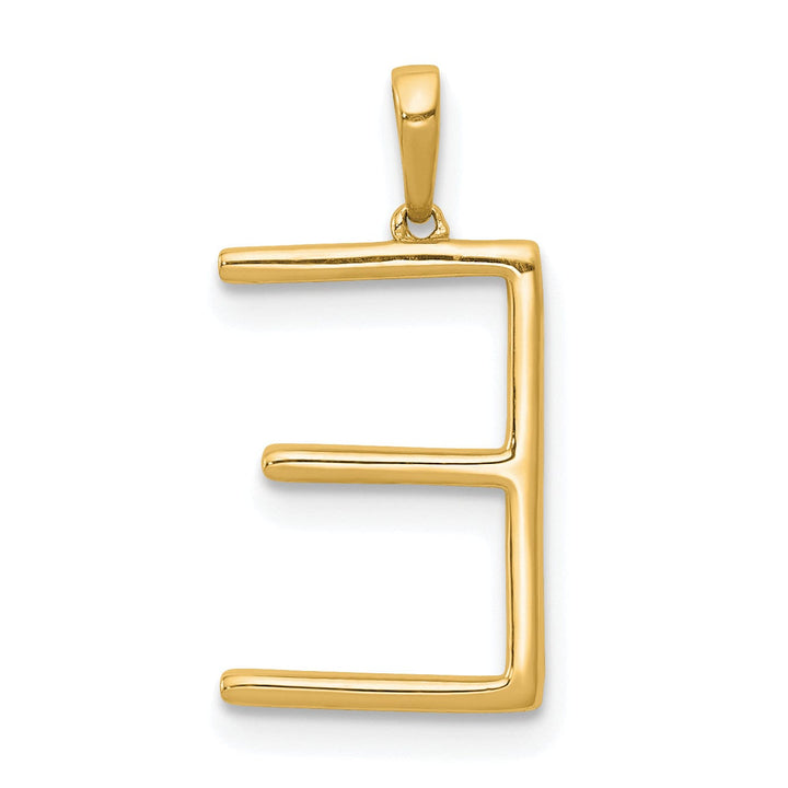 Lovely Rita's Pendants & Charms 14K Yellow Gold Diamond 0.096-CT Block Letter E Initial Charm Pendant