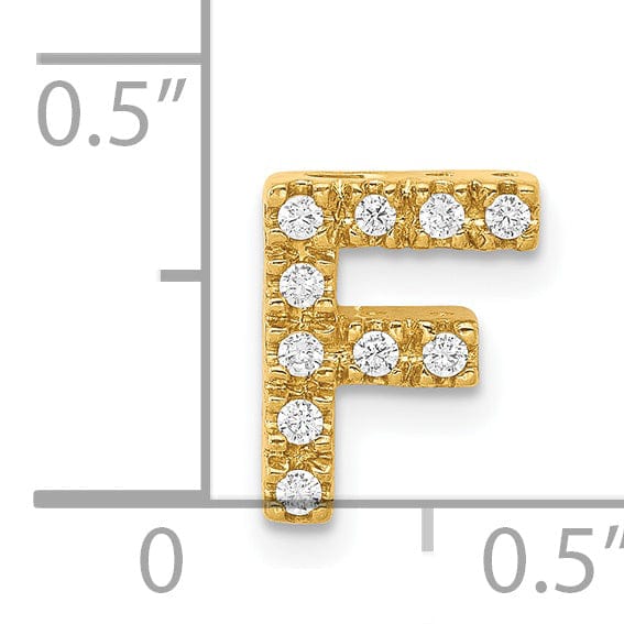 Lovely Rita's Pendants & Charms 14K Yellow Gold Diamond 0.1-CT Letter F Initial Charm Pendant