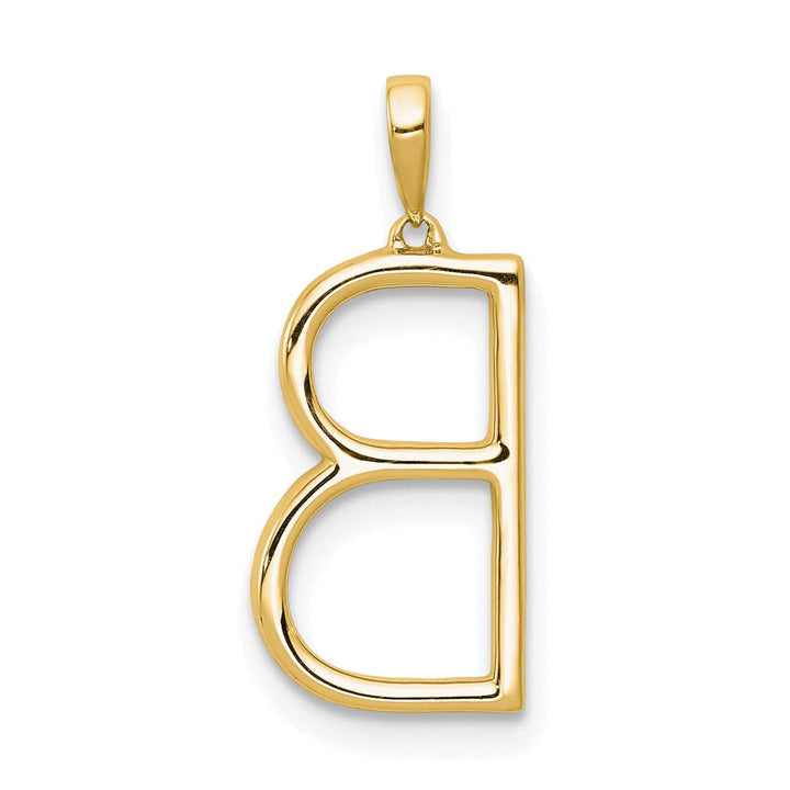 Lovely Rita's Pendants & Charms 14K Yellow Gold Diamond 0.114-CT Block Letter B Initial Charm Pendant
