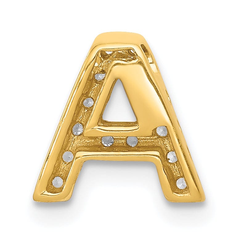 Lovely Rita's Pendants & Charms 14K Yellow Gold Diamond 0.12-CT Letter A Initial Charm Pendant