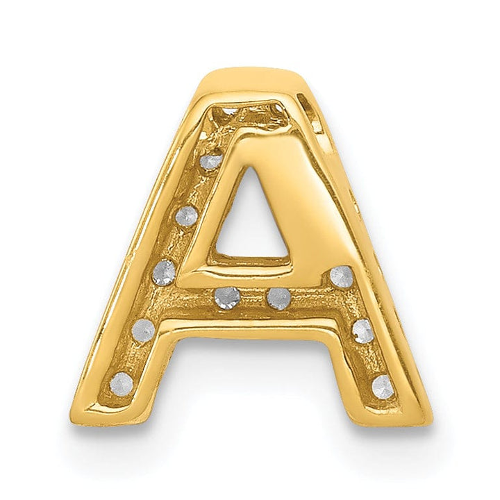 Lovely Rita's Pendants & Charms 14K Yellow Gold Diamond 0.12-CT Letter A Initial Charm Pendant