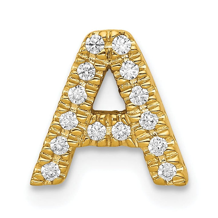 Lovely Rita's Pendants & Charms 14K Yellow Gold Diamond 0.12-CT Letter A Initial Charm Pendant