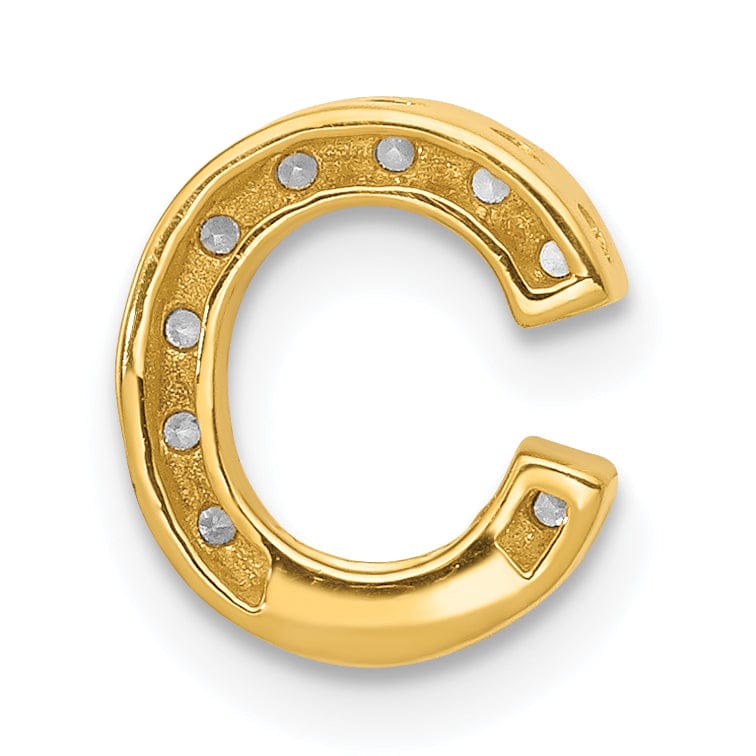 Lovely Rita's Pendants & Charms 14K Yellow Gold Diamond 0.12-CT Letter C Initial Charm Pendant