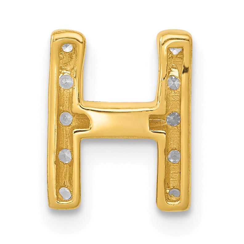 Lovely Rita's Pendants & Charms 14K Yellow Gold Diamond 0.12-CT Letter H Initial Charm Pendant
