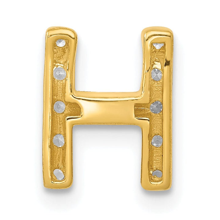 Lovely Rita's Pendants & Charms 14K Yellow Gold Diamond 0.12-CT Letter H Initial Charm Pendant