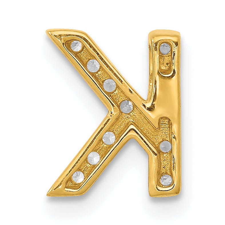 Lovely Rita's Pendants & Charms 14K Yellow Gold Diamond 0.12-CT Letter K Initial Charm Pendant