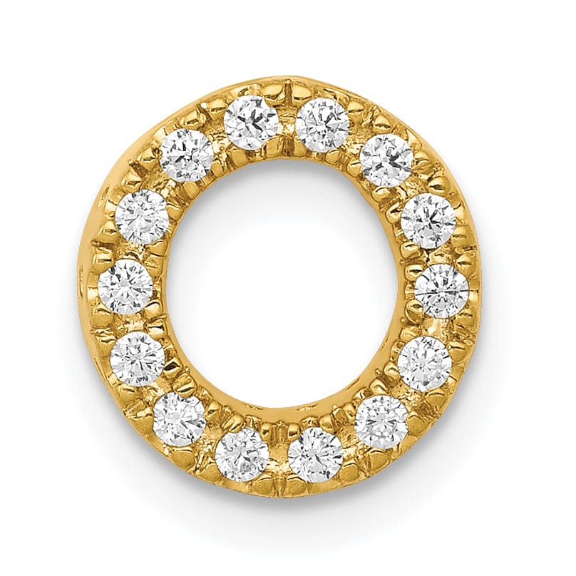 Lovely Rita's Pendants & Charms 14K Yellow Gold Diamond 0.14-CT Letter O Initial Charm Pendant