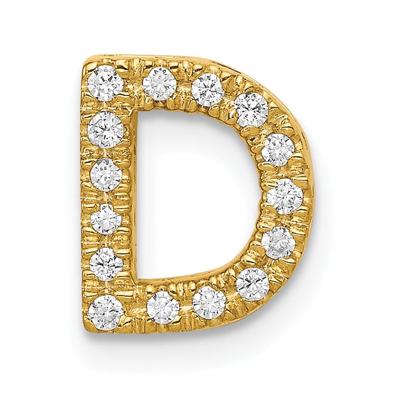 Lovely Rita's Pendants & Charms 14K Yellow Gold Diamond 0.15-CT Letter D Initial Charm Pendant