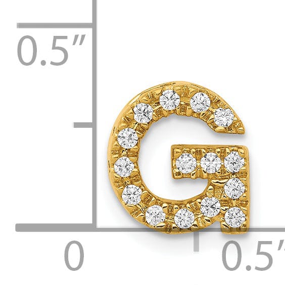 Lovely Rita's Pendants & Charms 14K Yellow Gold Diamond 0.15-CT Letter G Initial Charm Pendant