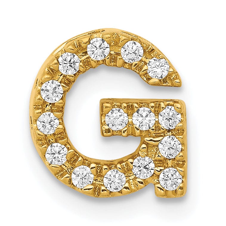 Lovely Rita's Pendants & Charms 14K Yellow Gold Diamond 0.15-CT Letter G Initial Charm Pendant