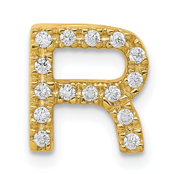 Lovely Rita's Pendants & Charms 14K Yellow Gold Diamond 0.15-CT Letter R Initial Charm Pendant