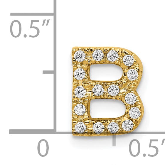 Lovely Rita's Pendants & Charms 14K Yellow Gold Diamond 0.16-CT Letter B Initial Charm Pendant