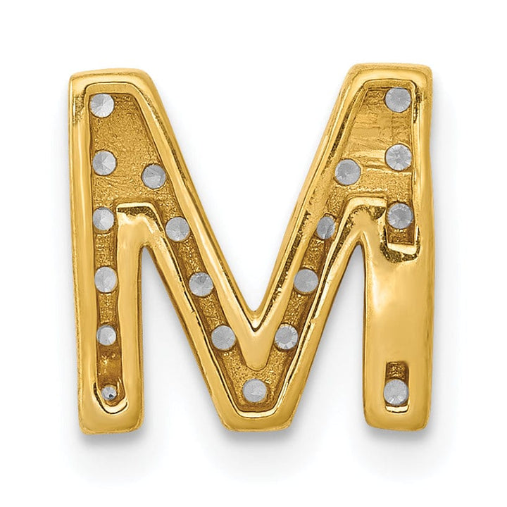 Lovely Rita's Pendants & Charms 14K Yellow Gold Diamond 0.168-CT Letter M Initial Charm Pendant