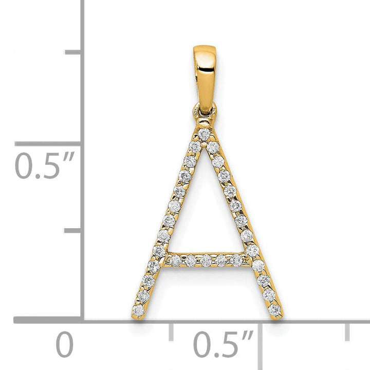 Lovely Rita's Pendants & Charms 14K Yellow Gold Diamond 0.9-CT Block Letter A Initial Charm Pendant