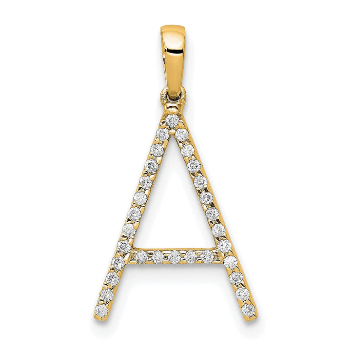 Lovely Rita's Pendants & Charms 14K Yellow Gold Diamond 0.9-CT Block Letter A Initial Charm Pendant