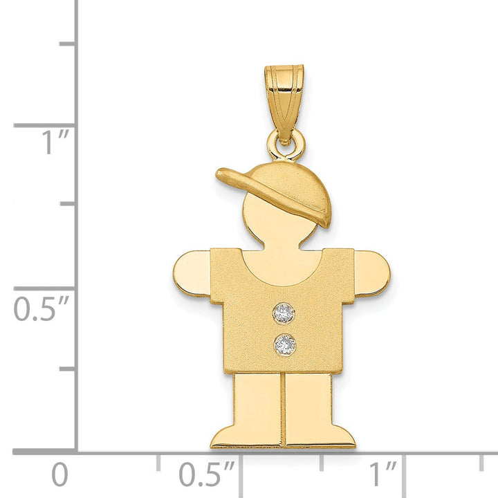 Lovely Rita's Pendants & Charms 14k Yellow Gold Diamond Boy With Hat Hugs Pendant